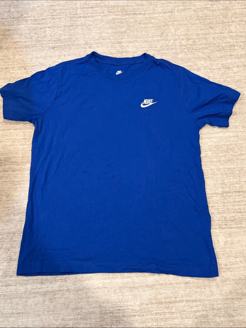 Nike Royal Blue Short Sleeve T-Shirt with White Swoosh youth XL